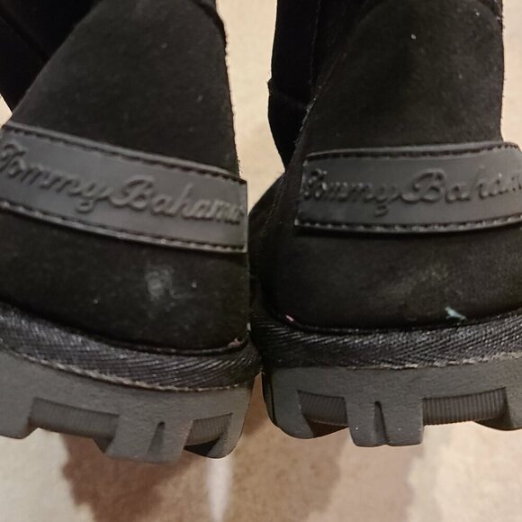 TOMMY BAHAMA Cemile Size 7 Black Suede Women’s Short Winter Cozy Boot - Picture 7 of 8